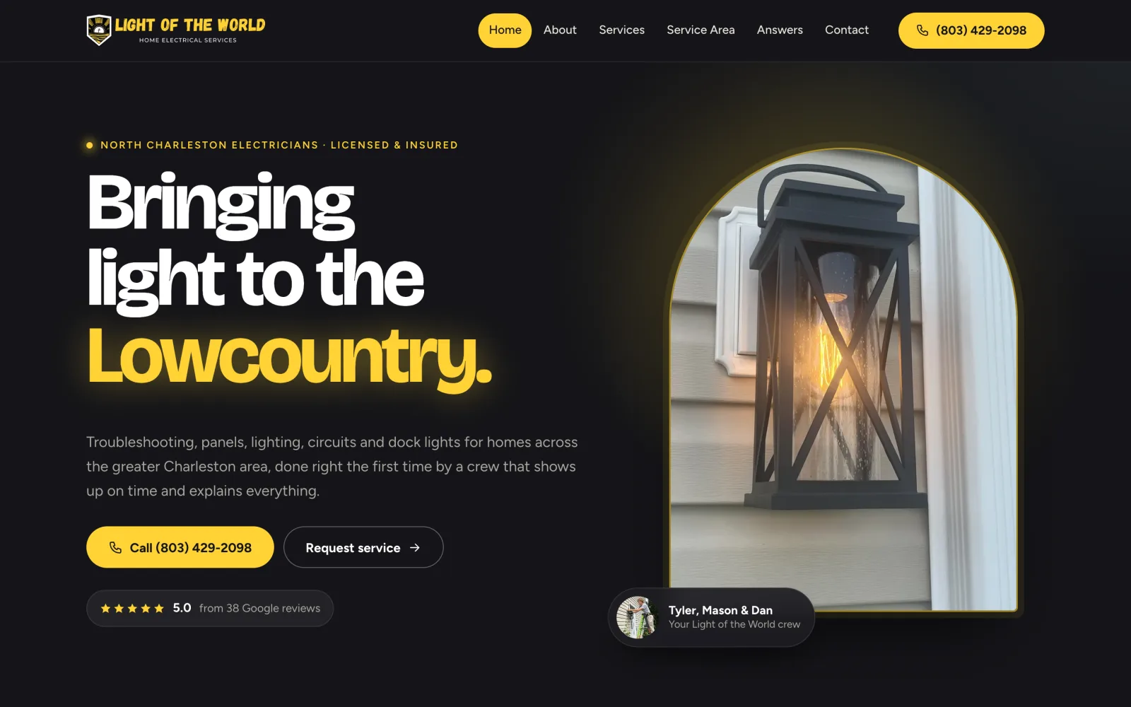 Light of the World Electrical website